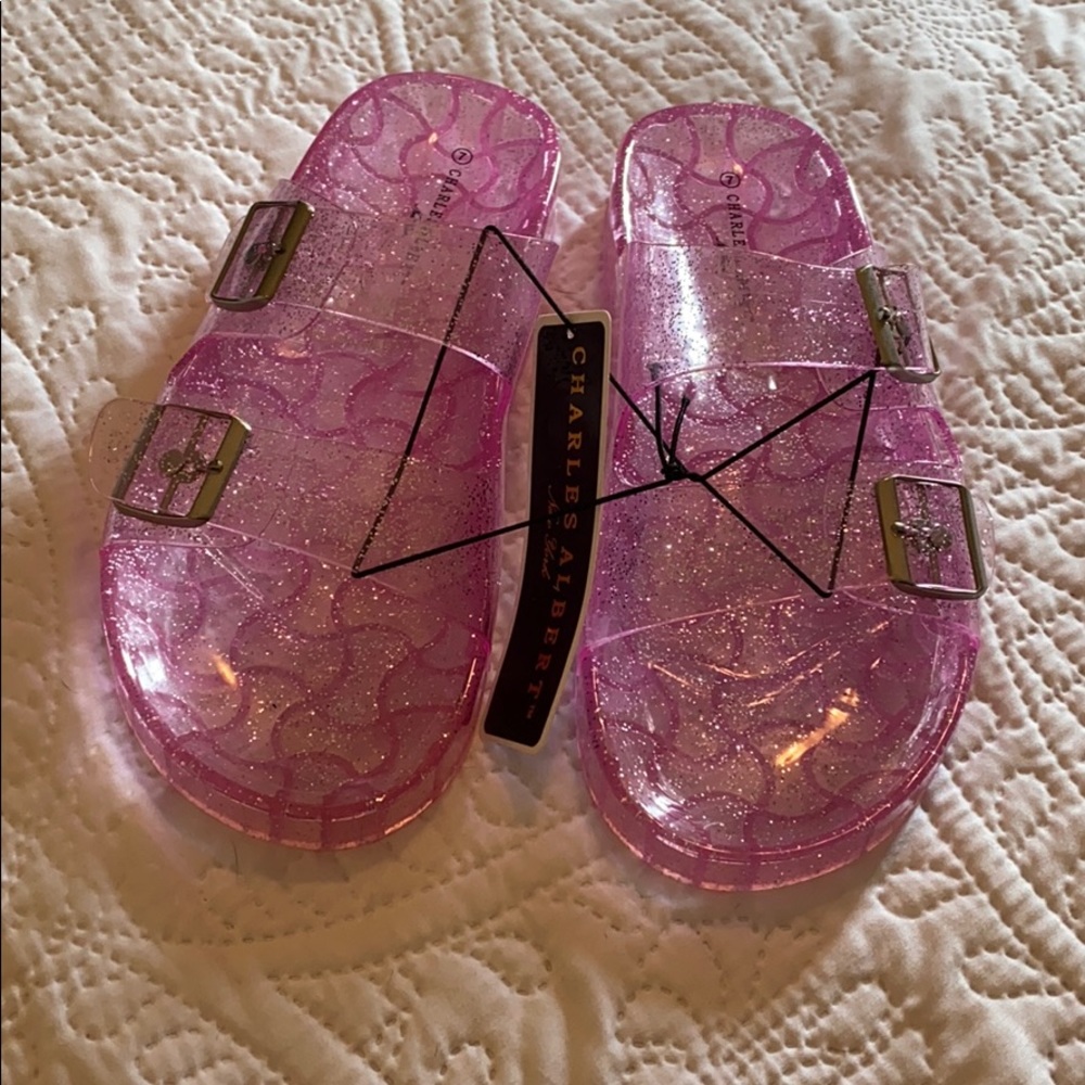 Pink Glitter Jelly Sandals